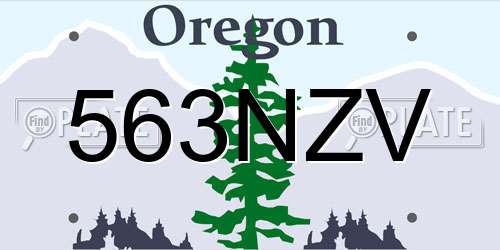 563NZV Oregon License Plate