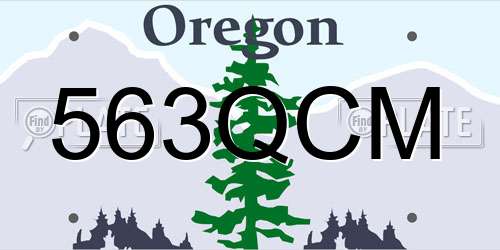 563QCM Oregon License Plate