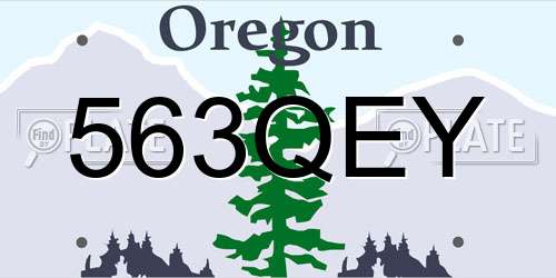 563QEY Oregon License Plate