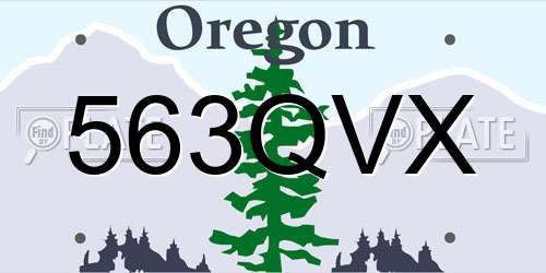 563QVX Oregon License Plate