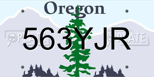 563YJR Oregon License Plate