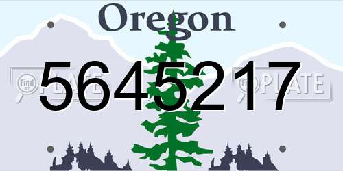 5645217 Oregon License Plate