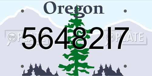 56482I7 Oregon License Plate
