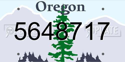 5648717 Oregon License Plate