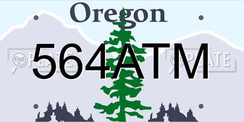564ATM Oregon License Plate