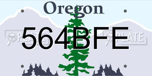 564BFE Oregon License Plate