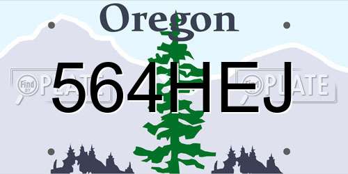 564HEJ Oregon License Plate