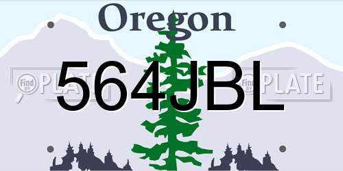 564JBL Oregon License Plate