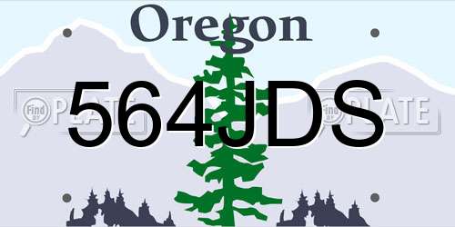 564JDS Oregon License Plate