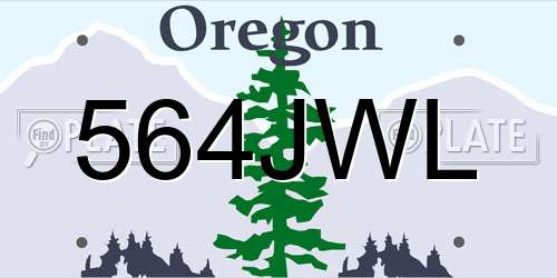 564JWL Oregon License Plate