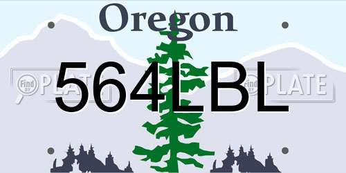 564LBL Oregon License Plate