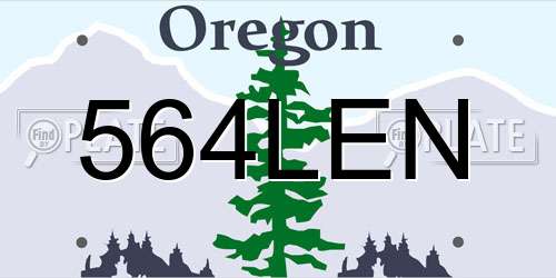 564LEN Oregon License Plate