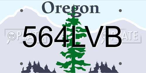 564LVB Oregon License Plate