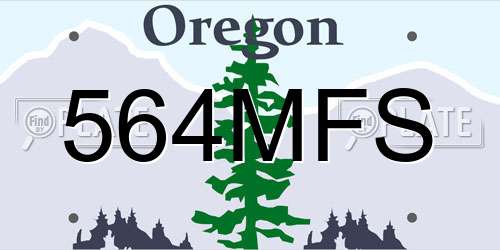 564MFS Oregon License Plate