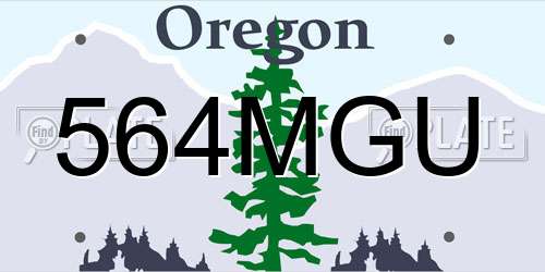 564MGU Oregon License Plate