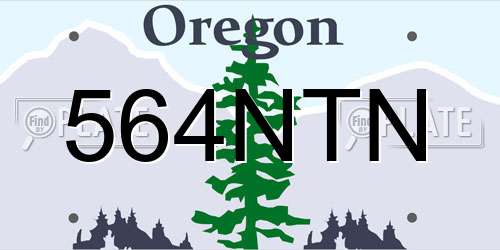 564NTN Oregon License Plate