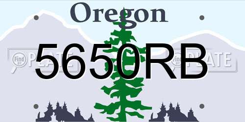 5650RB Oregon License Plate