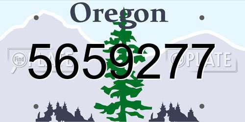 5659277 Oregon License Plate