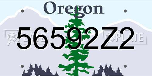 56592Z2 Oregon License Plate