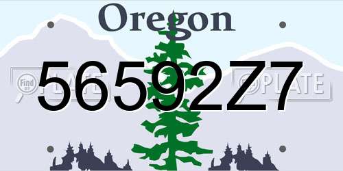 56592Z7 Oregon License Plate