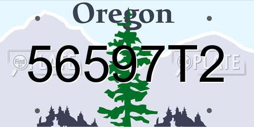 56597T2 Oregon License Plate