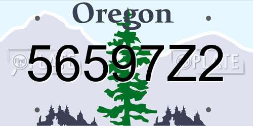 56597Z2 Oregon License Plate