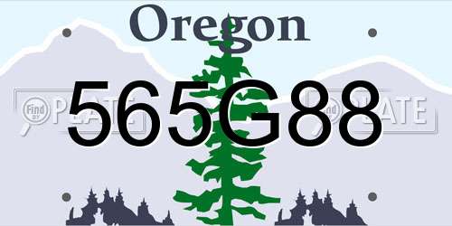 565G88 Oregon License Plate