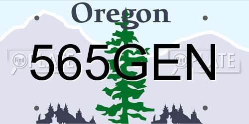 565GEN Oregon License Plate