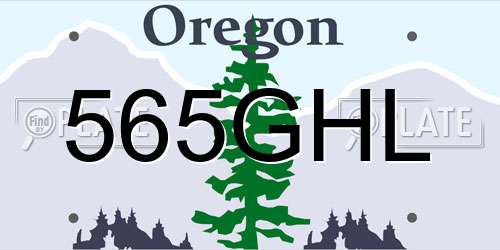 565GHL Oregon License Plate