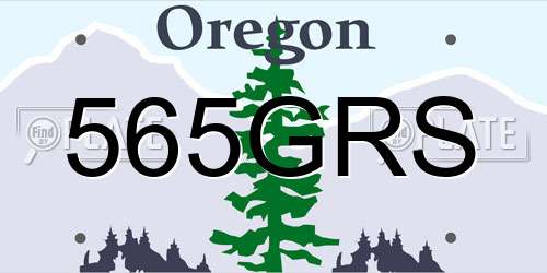565GRS Oregon License Plate
