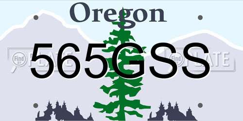 565GSS Oregon License Plate