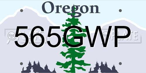 565GWP Oregon License Plate