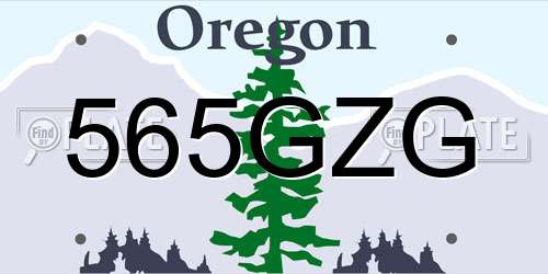 565GZG Oregon License Plate