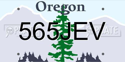 565JEV Oregon License Plate
