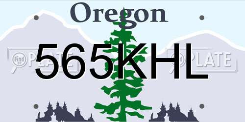 565KHL Oregon License Plate