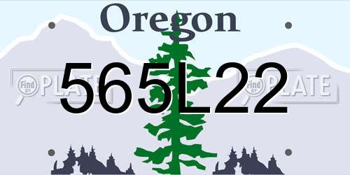 565L22 Oregon License Plate