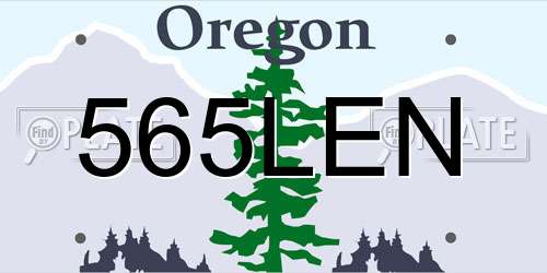 565LEN Oregon License Plate