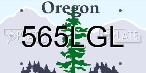 565LGL Oregon License Plate