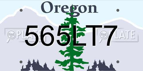 565LT7 Oregon License Plate