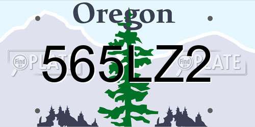 565LZ2 Oregon License Plate