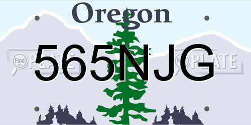 565NJG Oregon License Plate