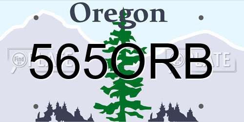 565ORB Oregon License Plate