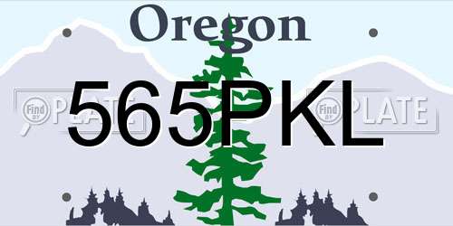 565PKL Oregon License Plate