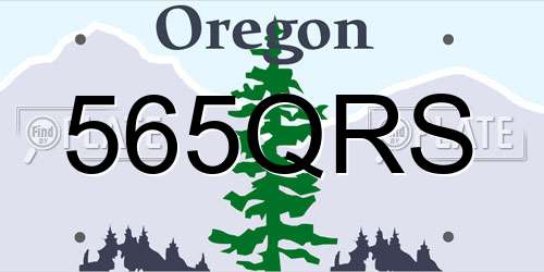 565QRS Oregon License Plate