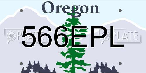 566EPL Oregon License Plate