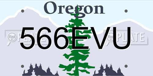 566EVU Oregon License Plate