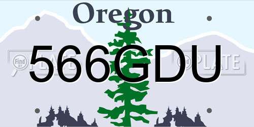 566GDU Oregon License Plate