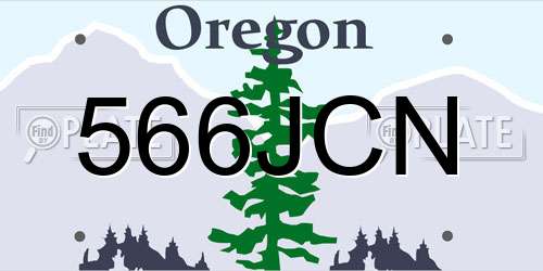 566JCN Oregon License Plate