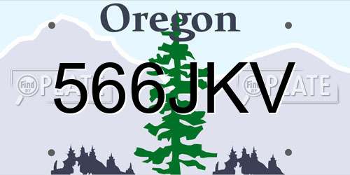 566JKV Oregon License Plate