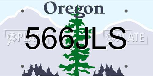 566JLS Oregon License Plate